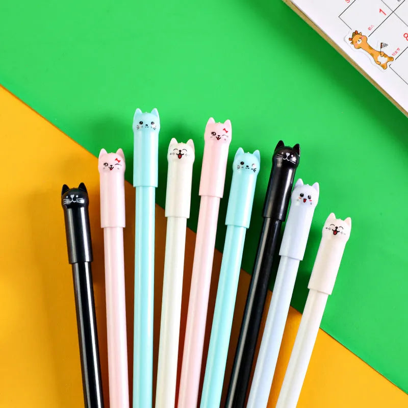 Pendulum cat design gel pen with 0.5mm tip showing colour options