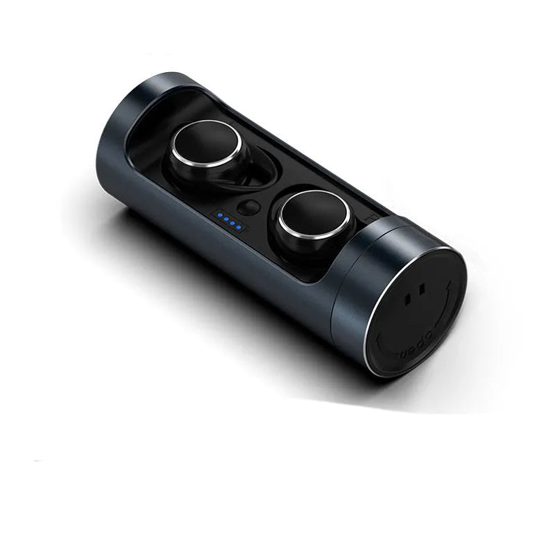 Bluetooth 5.0 wireless headset in dark grey, red, or silver colour options.