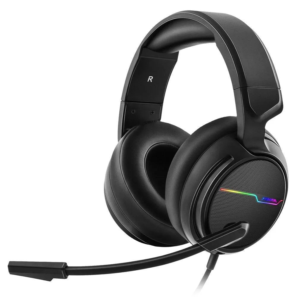 Siberian V20 gaming headset in black plastic with 50mm speaker and 7-colour light vibration