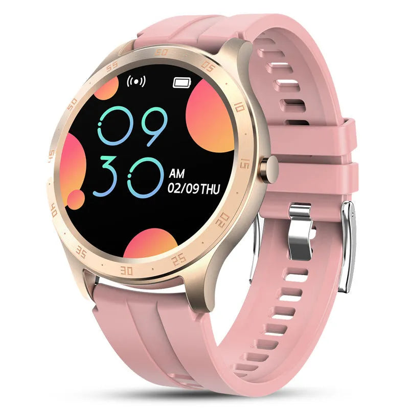 S20 smart fitness bracelet with a 1.28 inch screen on a wrist, in black, grey, or pink colour options.