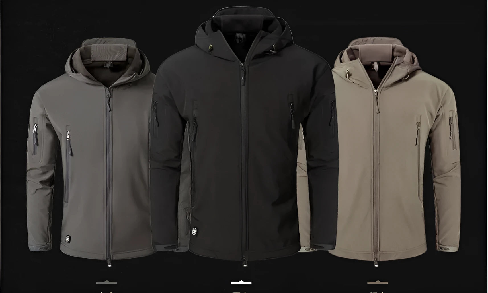 Military tactical jacket waterproof fleece lined cardigan in Khaki