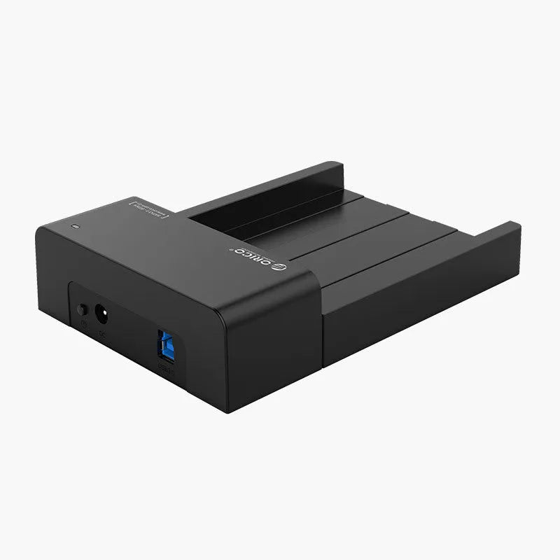 Black plastic hard disk enclosure case for 2.5-inch and 3.5-inch SATA hard drives with data cable
