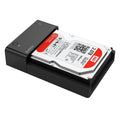 Black plastic hard disk enclosure case for 2.5-inch and 3.5-inch SATA hard drives with data cable