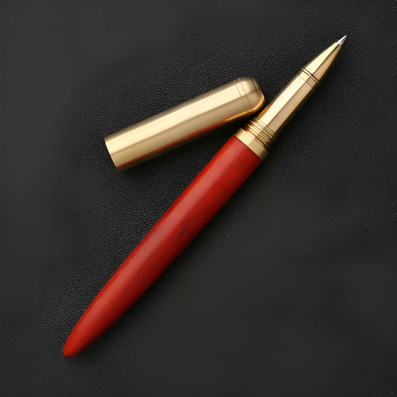 Brass and solid wood signature pen in five wood colour options including ebony and rosewood