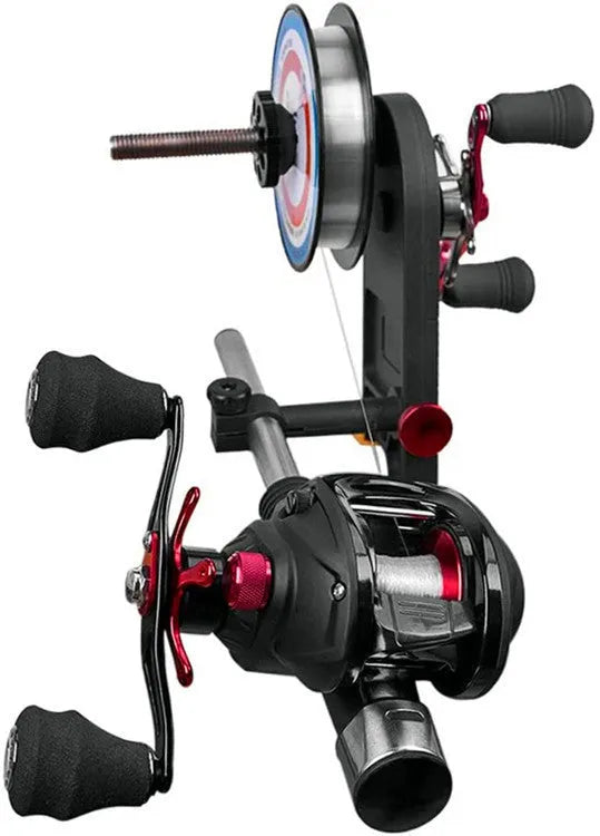 Black fishing line spooler winder 80 x 230mm for baitcasting, spinning and trolling reels