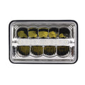 5 inch square LED car headlight in black die-cast aluminium housing with PC lens