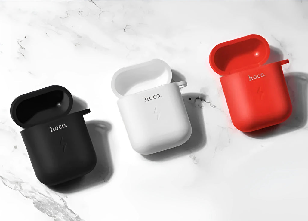 Hoco silicone headphone case for AirPods in black with wireless charging support