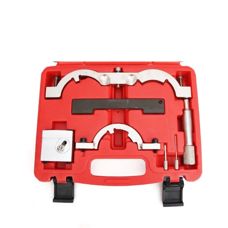 Red chrome-vanadium steel timing tool set for Opel 1.4T LUJ engine repair.