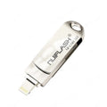 Silver metal 128GB USB flash drive with CLASS10 rating for mobile and computer storage