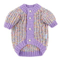 Purple polyester dog cardigan sweater for XL and XXL sized pets