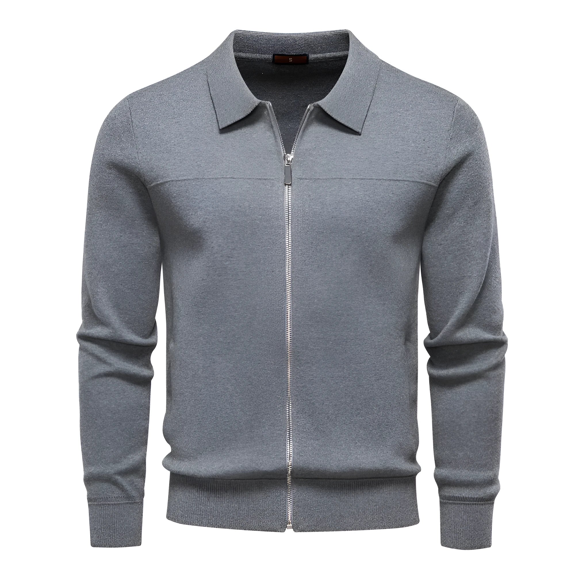 Men's 100% cotton zip cardigan jacket in slim fit black available in sizes S to XXL