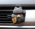 Resin fortune cat car vent aromatherapy clip in black or white colour options