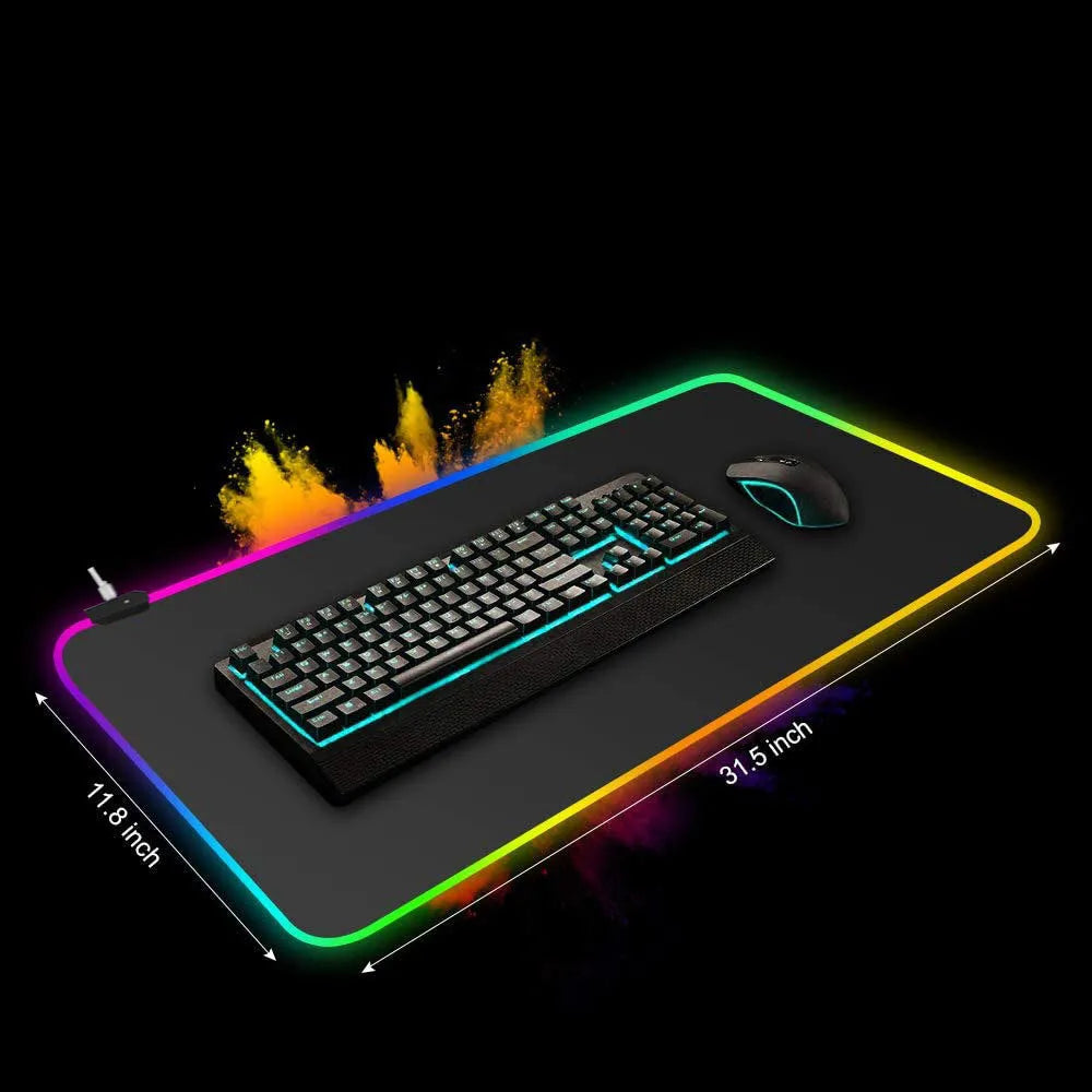 Symphony RGB luminous mouse pad with starry sky pattern and natural rubber non-slip base