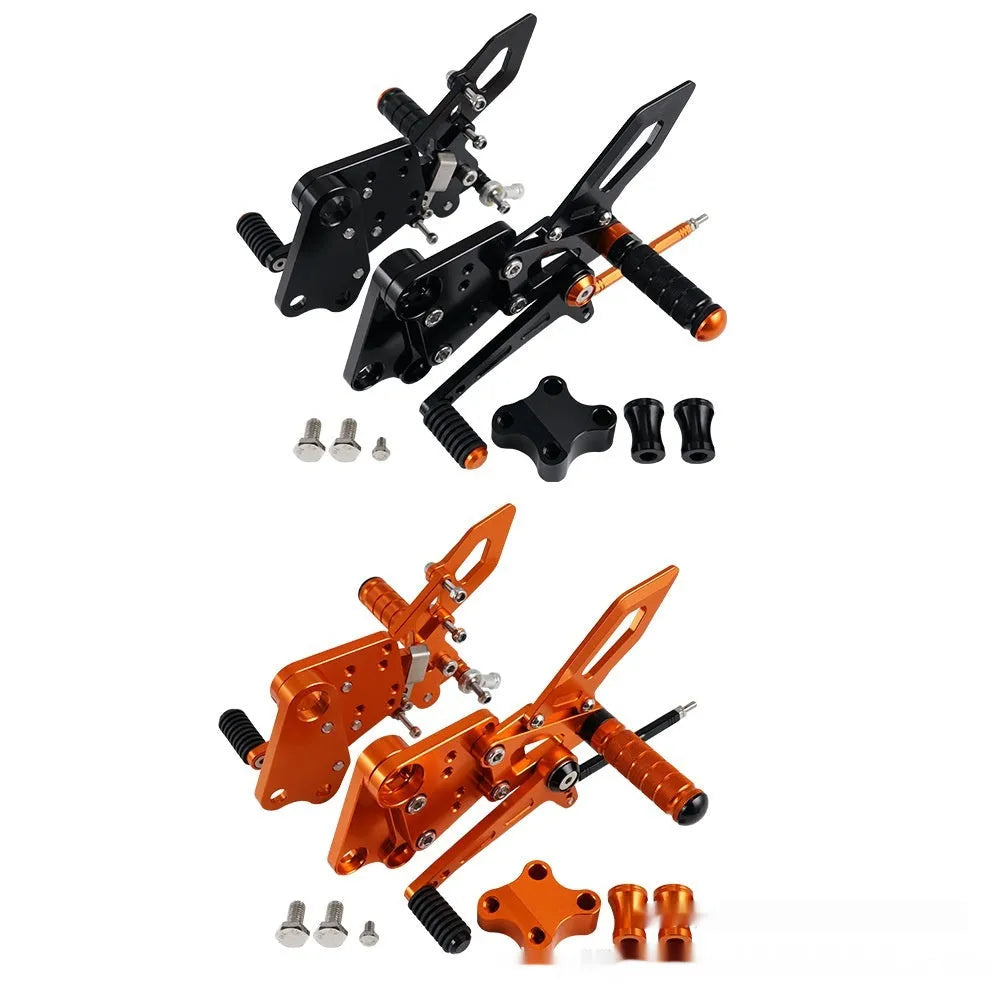 KTM DUKE motorcycle rear shift pedal support assembly modification kit in black and orange