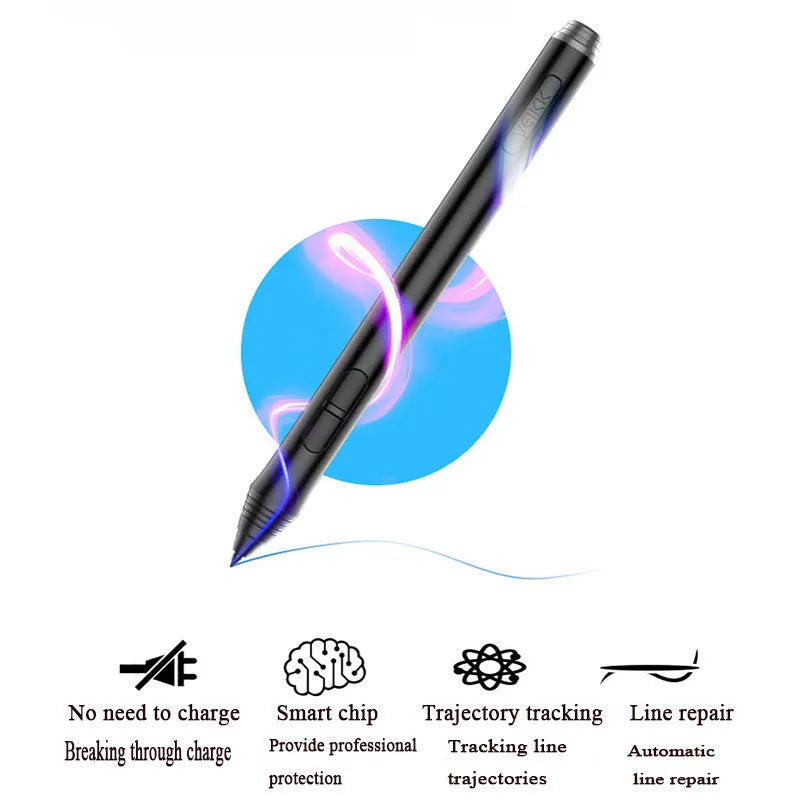 Digital drawing electronic drawing board tablet with 10-inch panel, black, showing passive pen and pen stand