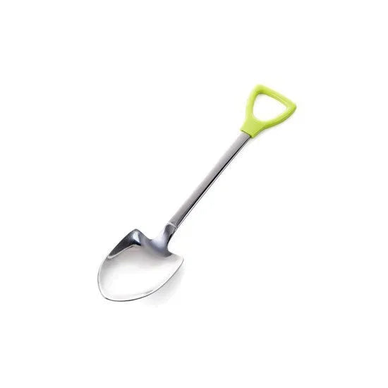 Children's dessert spoon in green or silver 201 stainless steel mirror polish finish
