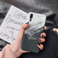 Painted Huawei phone case in black colour showing back cover design