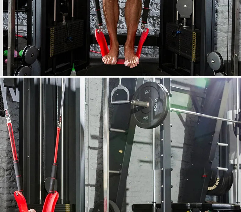 Pull-up assisted hanging trainer with EVA pedal, elastic rope, 350mm foot, 150kg capacity