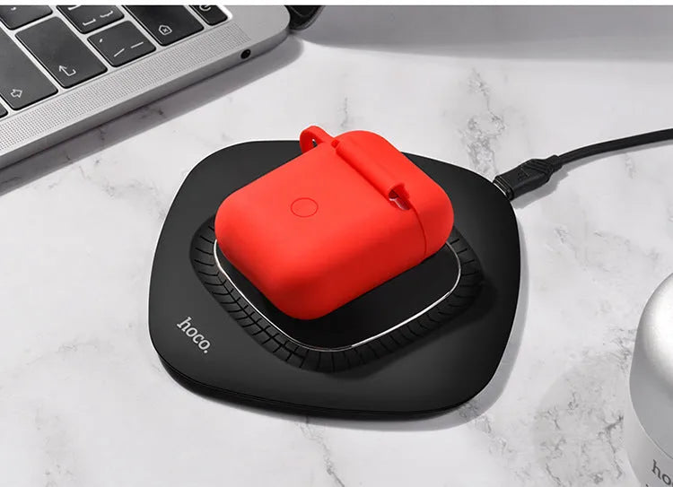 Hoco silicone headphone case for AirPods in black with wireless charging support