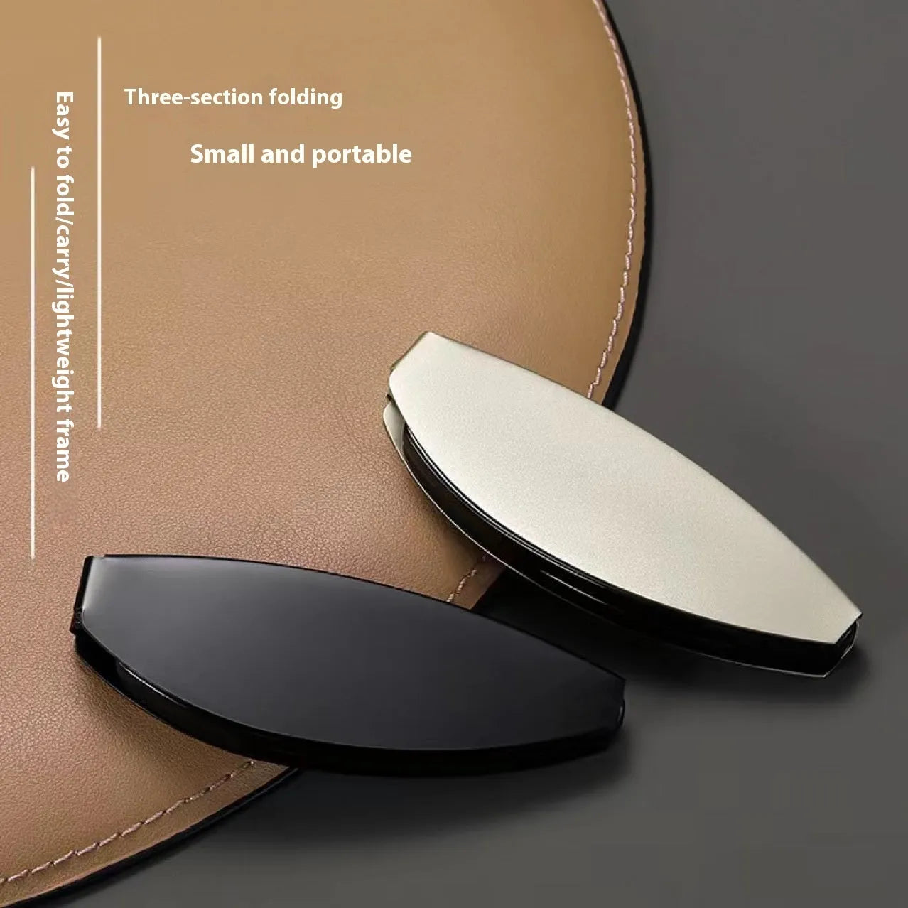 Folding presbyopic reading glasses in retro style with ring detailing, shown in black frame