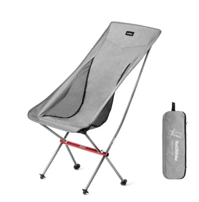 Portable ultralight camping chair with aluminium alloy frame folded for travel