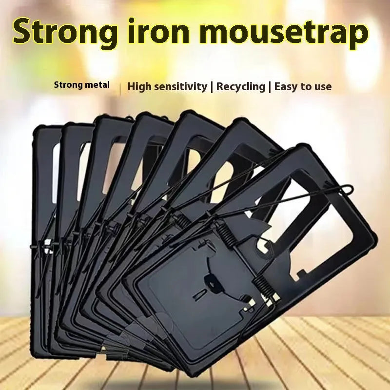 Automatic metal and plastic mouse cage trap in small, medium, and large sizes for indoor use.