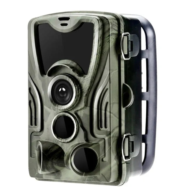 Green cellular trail camera for hunting with 16MP sensor, night vision, and IP65 waterproof rating