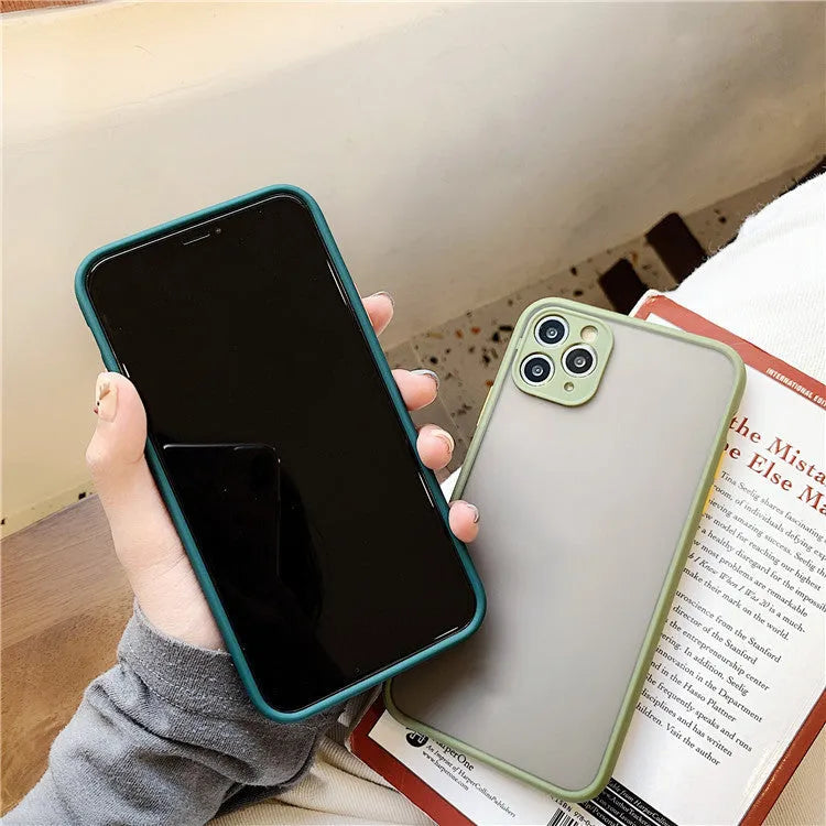 Frosted transparent TPU silicone phone case back cover for iPhone 11 in blue colour