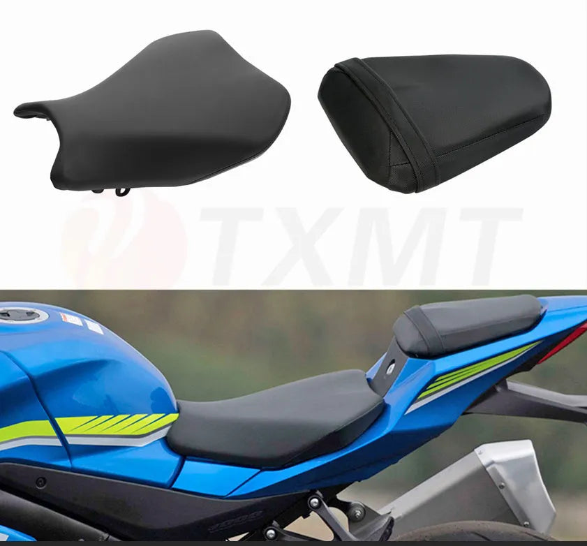 Waterproof PU leather seat cover set for Suzuki GSXR1000 motorcycle front and rear seats.