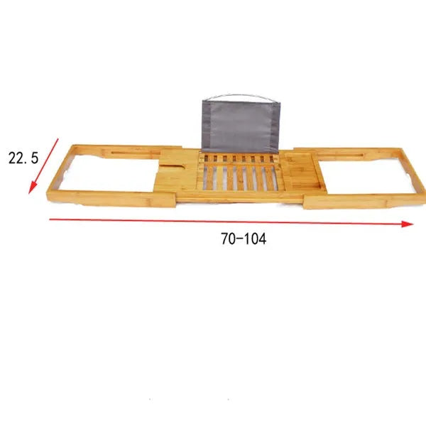 Bamboo bathtub frame caddy for desktop bathroom storage organisation