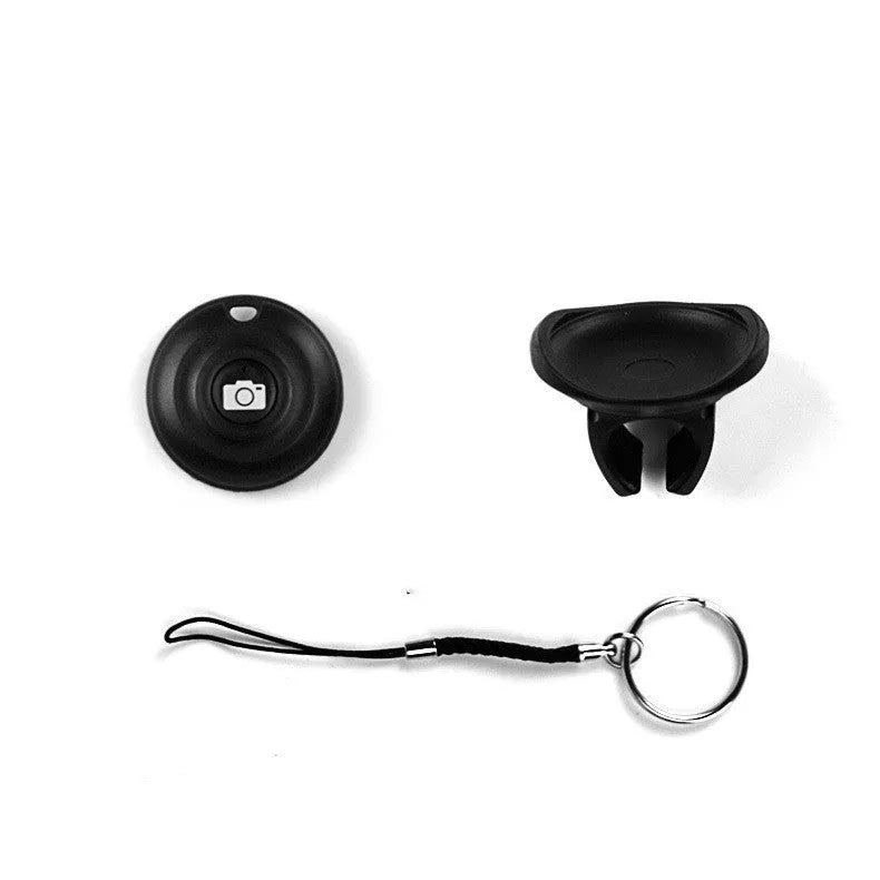 Black Bluetooth remote control shutter for wireless smartphone camera photos and videos.