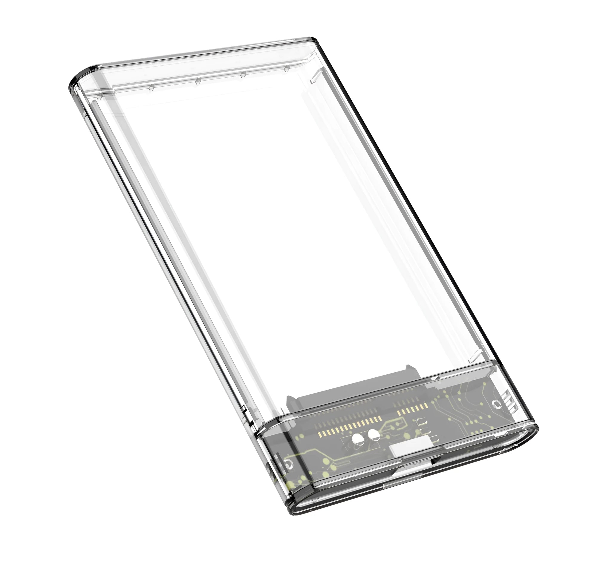Transparent hard disk box PC material external enclosure for 2.5-inch SATA HDD, size 131x80x13mm, USB3.0 interface