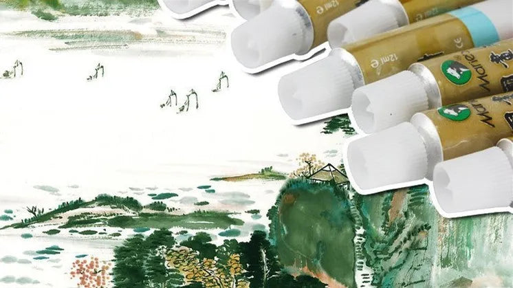 Chinese painting paint set with 12 to 36 colour tubes in 5ml and 12ml sizes
