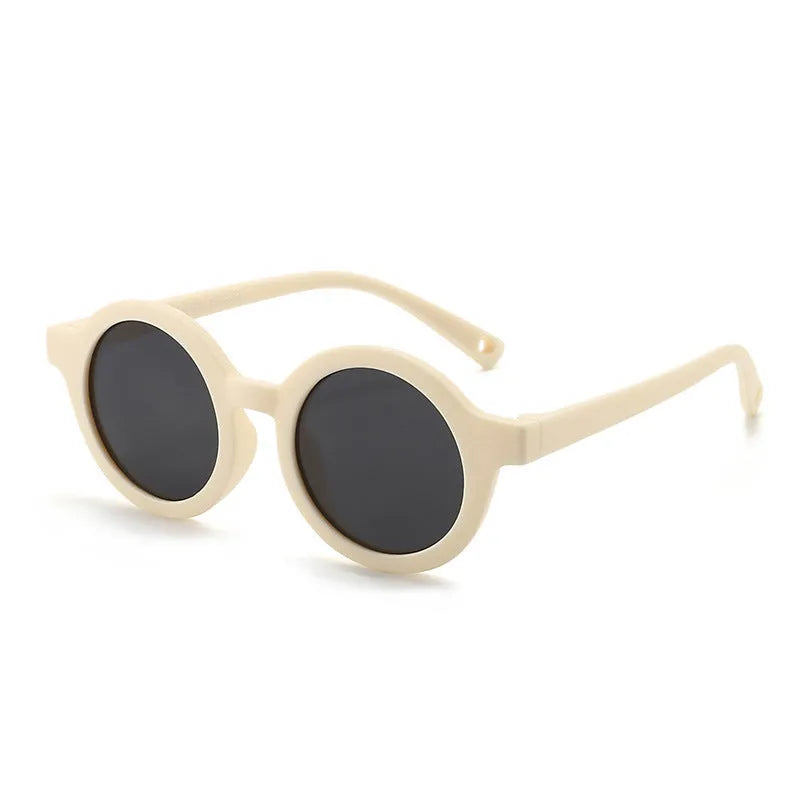 Children's round frame sunglasses with polarised TAC lenses and soft TPEE frame for ages 0-3 years