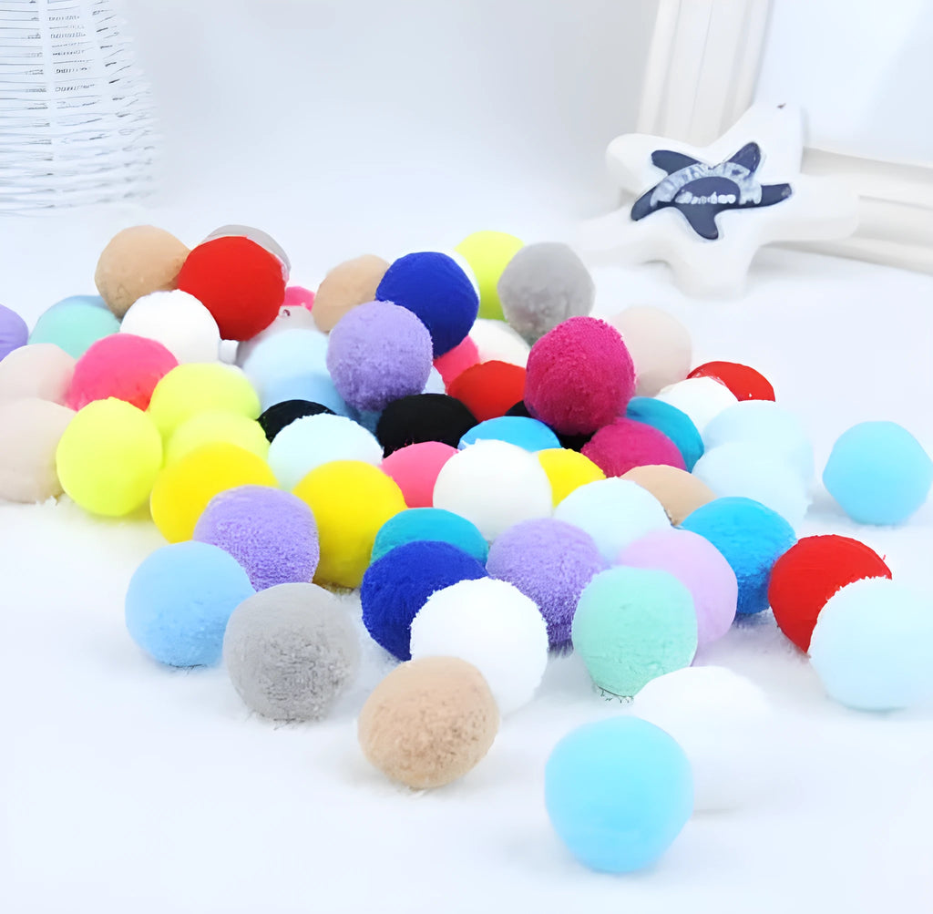Set of soft plush cat toys with fluffy design and deformation compression balls