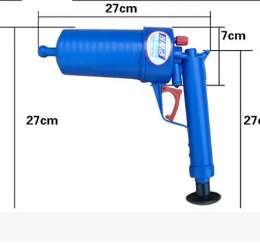 Air Power Drain Blaster Gun high-pressure manual pipe unblocker with four adaptor suckers