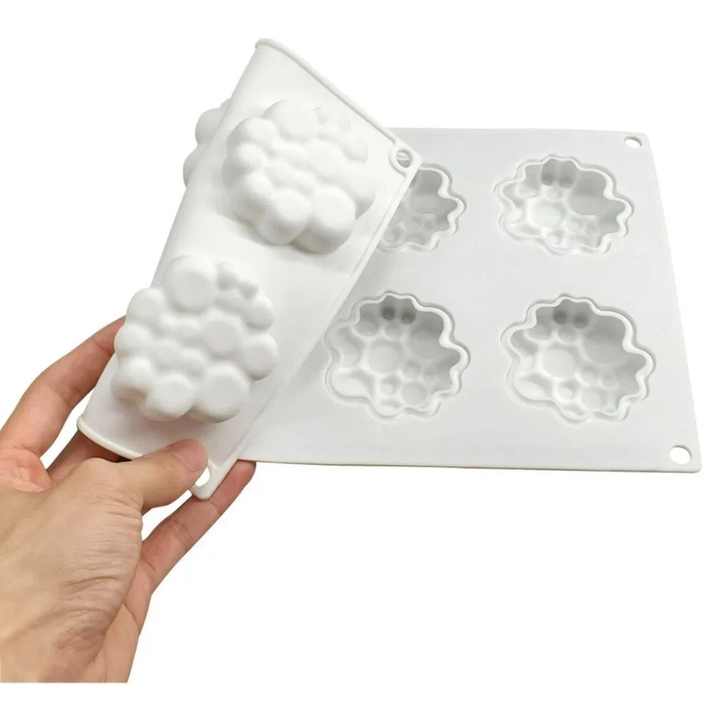 Round silicone baking mould with bubble tower pattern for cakes and desserts