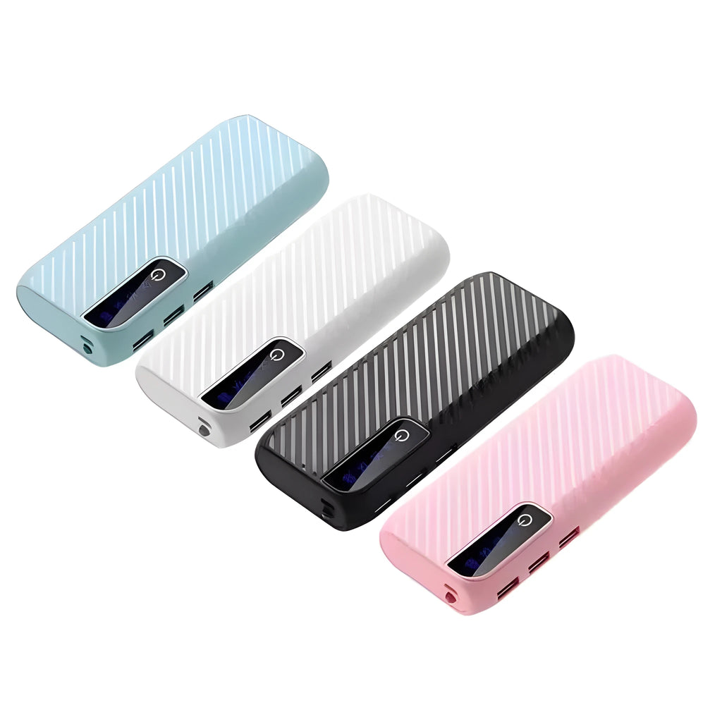 20000mAh portable mini power bank in multiple colours with compact dimensions