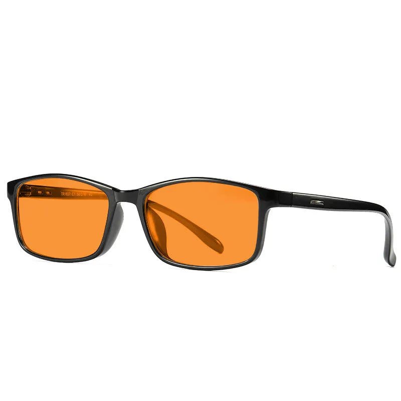 Orange lens anti-blue light glasses with full rim frame in four colour options