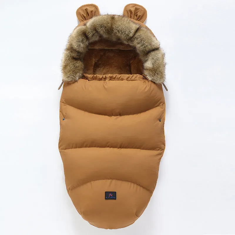 100cm cotton blend baby stroller sleeping bag in silkworm cocoon style on a pram