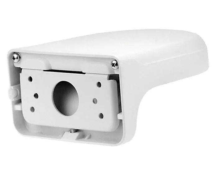 White aluminum alloy wall mounted camera bracket with painted finish for indoor outdoor security cameras