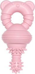 Blue rubber dog chew toy with concave-convex surface for cleaning teeth