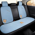Wool cotton plush car cushion three-piece set with square seat pad and lumbar support pillow in blue colour