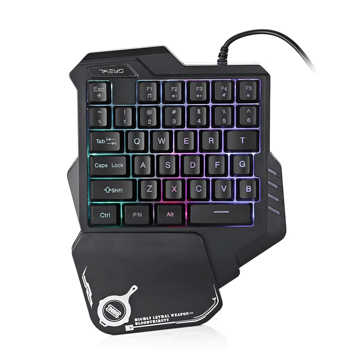 One-handed mechanical gaming keyboard with RGB backlighting, 23x18.5x4cm plastic body, 415g, G30 model