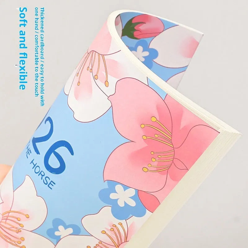 A4 secretary notebook 2026 year-round schedule book with paper cover and wood-free paper
