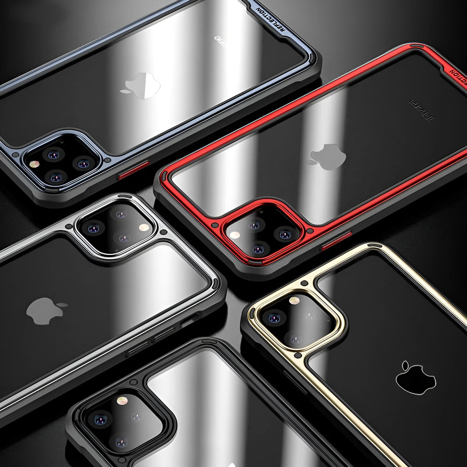 Transparent silicone phone case for iPhone 11 in business style with PU and TPU materials