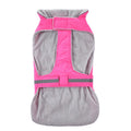 Reflective dog coat in pink or purple, polyester, sizes S to XXL for winter night walks