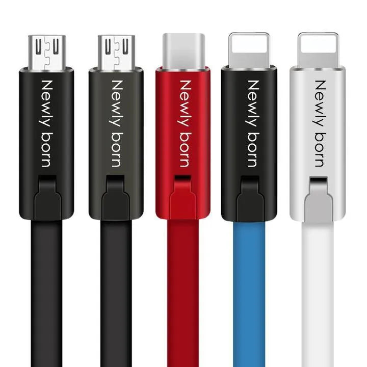 Renew charging cable 1.5m 4A with USB-A connector for Apple iPhone Android Type-C, black colour