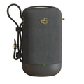 Wireless Bluetooth speaker with black waterproof mesh and leather shell for phone, computer, and car use