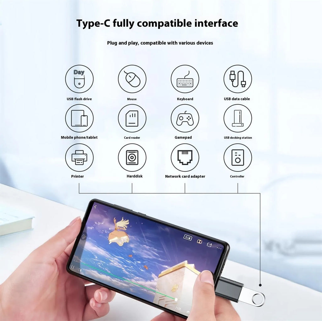 Metallic USB data and charging converter adapter with zinc alloy shell in various colour options.